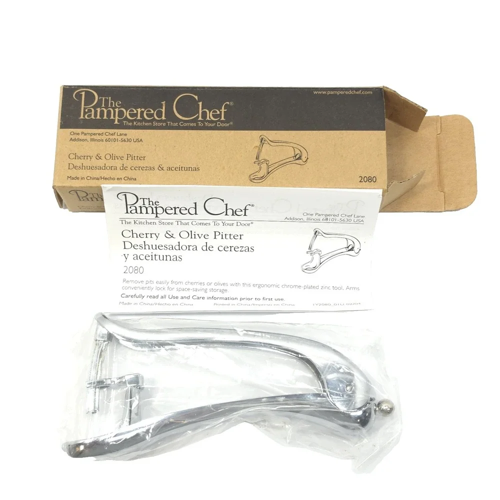 Pampered Chef Cherry & Olive Pitter Stainless Steel New
